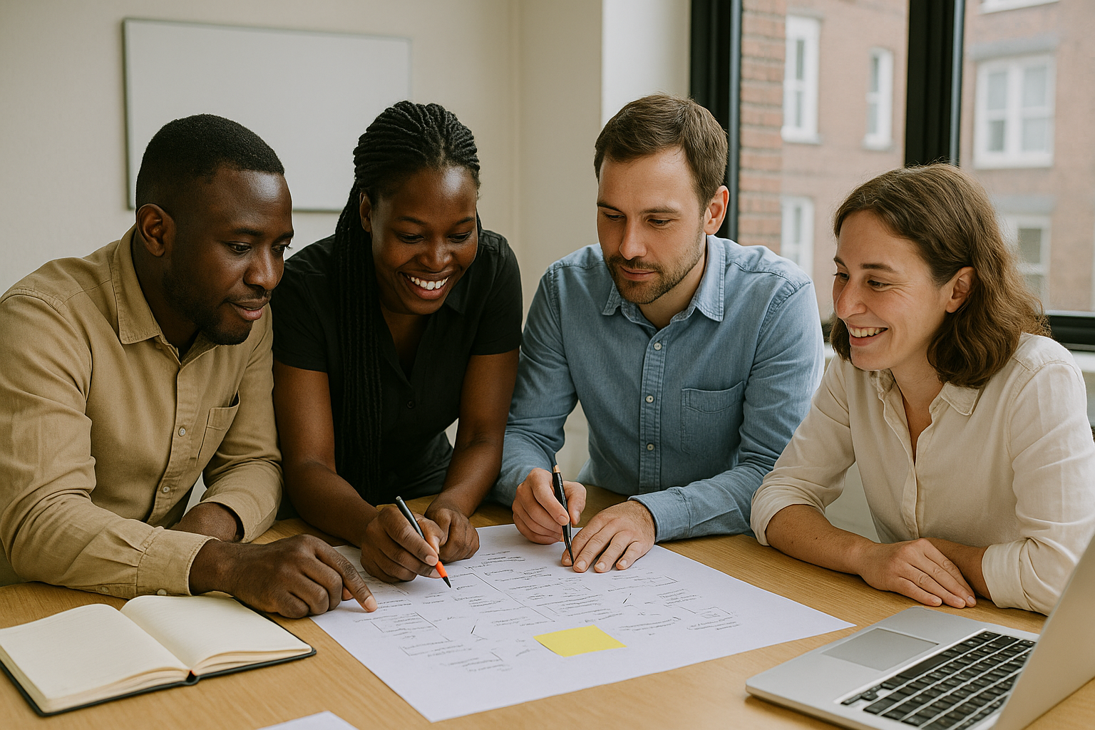Professional team delivering work on time